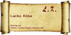 Lacko Kósa névjegykártya