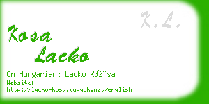 kosa lacko business card